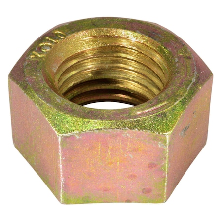 Midwest Fastener Hex Nut, 1-1/4"-7, Steel, Grade 8, Zinc Yellow, 4 PK 54168